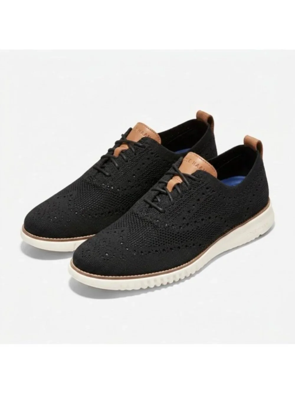 Cole Haan Men's ZERØGRAND Stitchlite Wingtip Oxfords Black Shoes Size 9.5